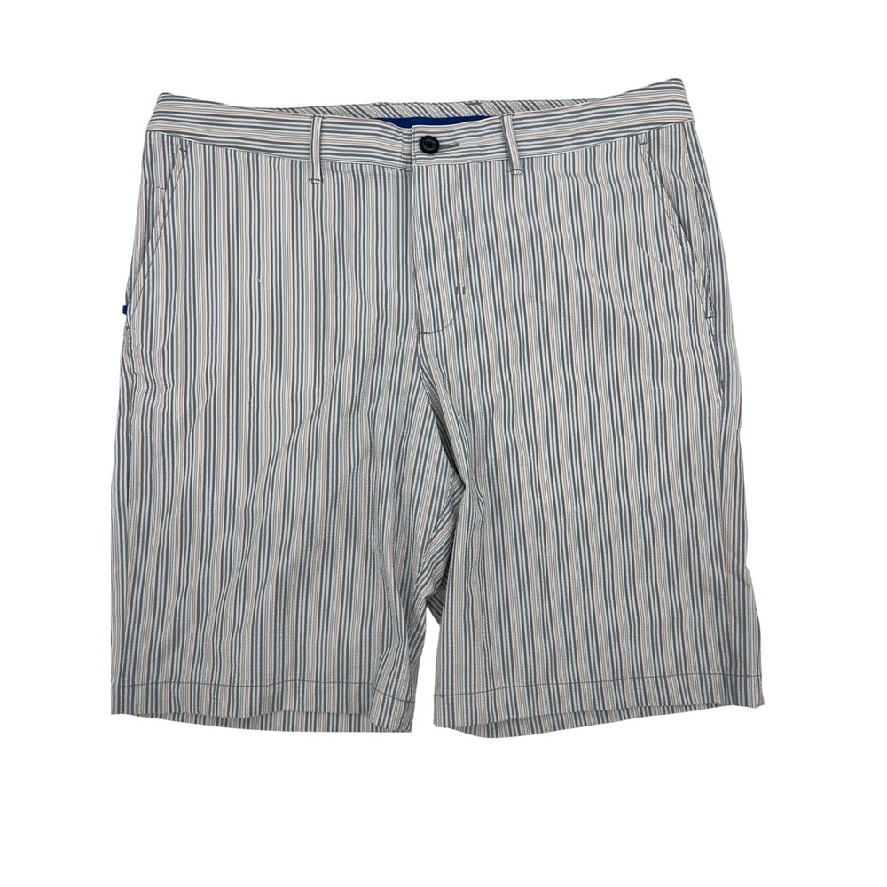 Tommy Bahama Boracay Mens 36 Blue Striped Performance Stretch Shorts‎ Flat Front